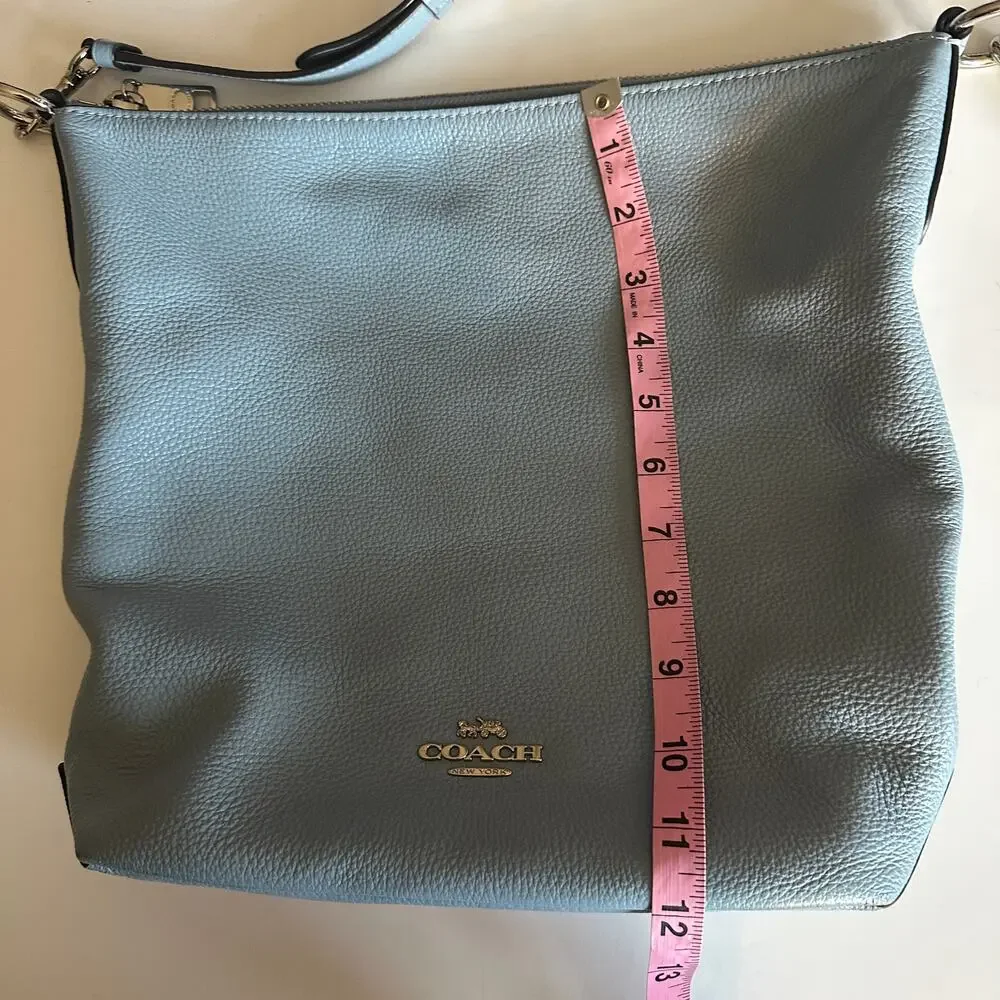 Coach Vintage Abby Hobo Bag Womens Sky Blue Pebbled Leather Slouchy Purse